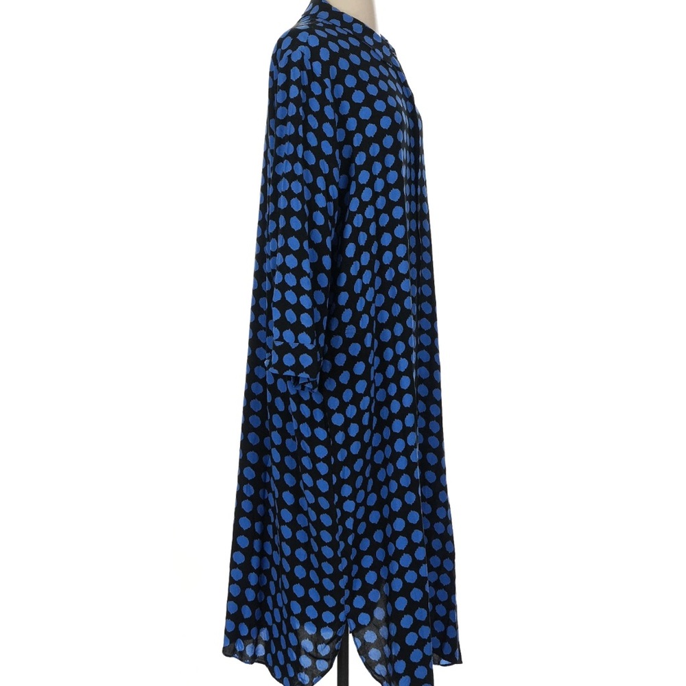 Persona by Marina Rinaldi Blue Polka Dot Long Dress Size 18 - Picture 3 of 4